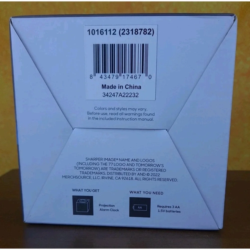 Sharper Image Projection Alarm‎ Clock Soothing Sounds And Relaxing Visuals NIB